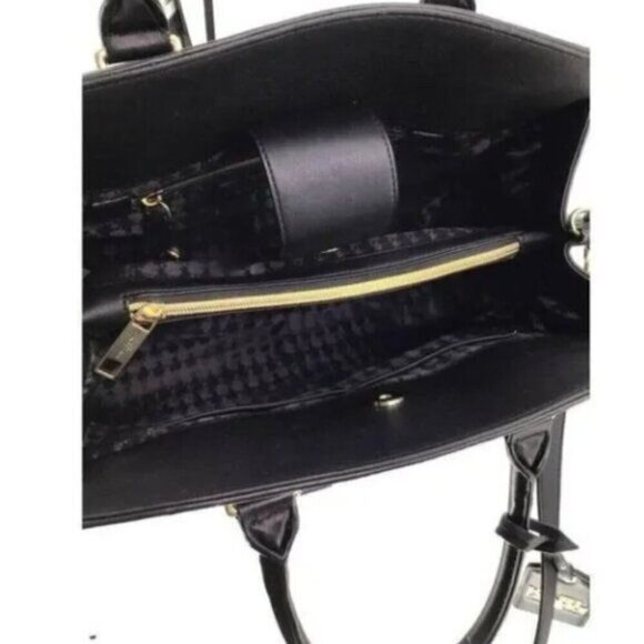 Karl Lagerfeld Handbag Black Quilted Leather Large Sized Bag Handles Strap - Picture 4 of 6